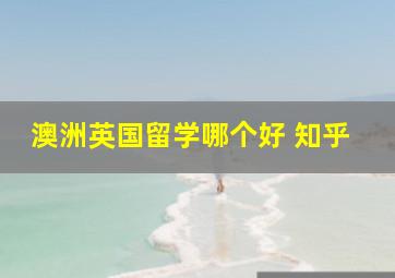 澳洲英国留学哪个好 知乎